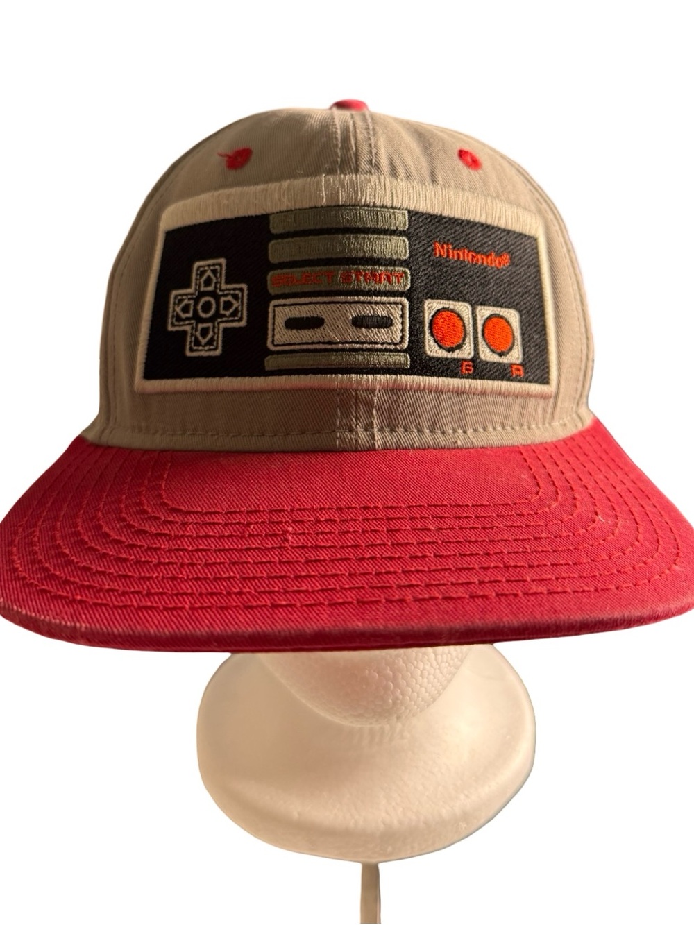 Vintage Nintendo NES Controller Snapback Hat Cap Gray Red Retro Adjustable
